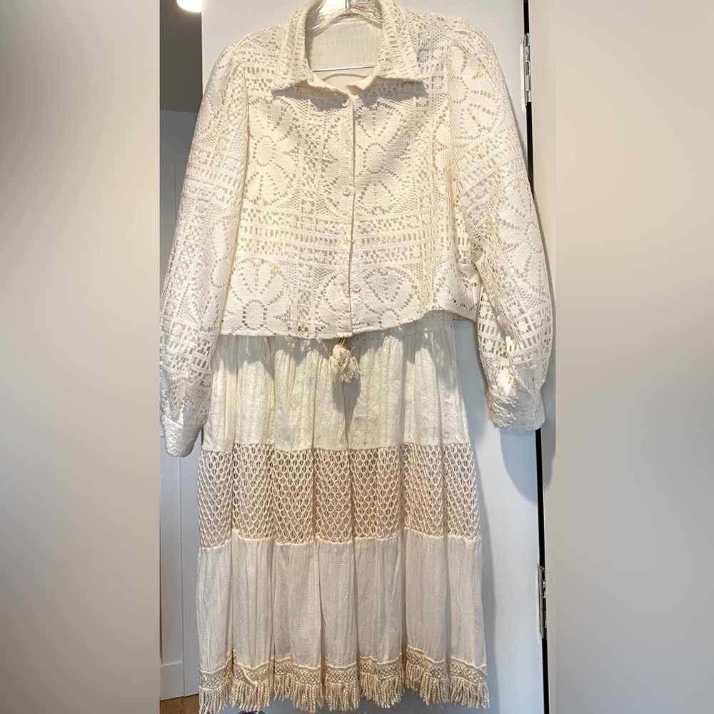 2-piece Cream Crochet Outfit